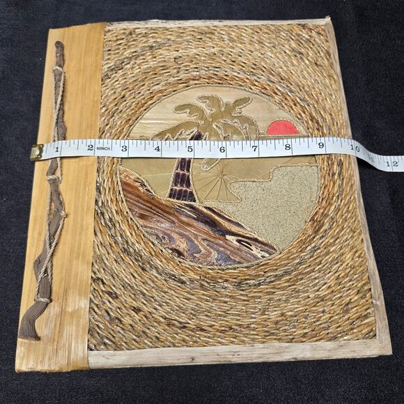 Handmade Island Wood & Leaf Photo Album Scrapbook - Picture 13 of 14